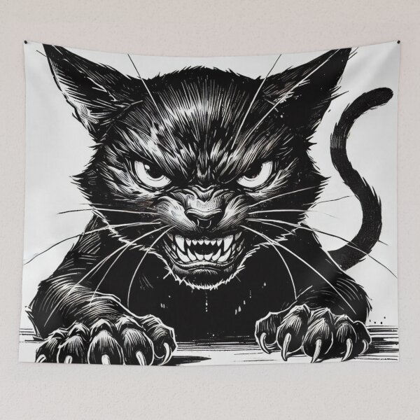 Item preview, Angry Black Cat Sketch designed and sold by Hegen79.
