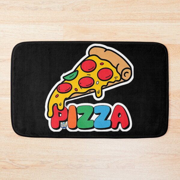 Artikelvorschau, Bunter Pizzastück-Text-Kunst-Entwurf entworfen und verkauft von SteezeeStore.