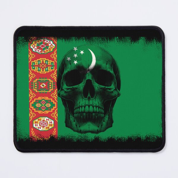 Item preview, TURKMENISTAN SKULL FLAG NATION RAREART COUNTRY HALLOWEEN #ogirdor designed and sold by ogirdorgraphics.