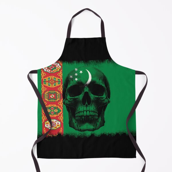 Item preview, TURKMENISTAN SKULL FLAG NATION RAREART COUNTRY HALLOWEEN #ogirdor designed and sold by ogirdorgraphics.