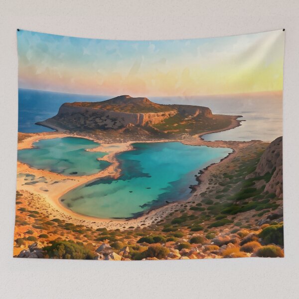 Item preview, Balos Lagoon: Turquoise Sunset Splendor in Crete designed and sold by LSVart.