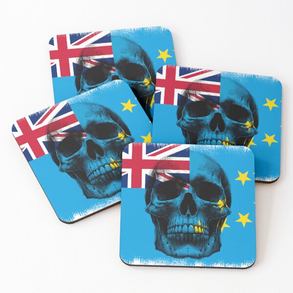 Item preview, TUVALU SKULL FLAG NATION RAREART COUNTRY HALLOWEEN #ogirdor designed and sold by ogirdorgraphics.