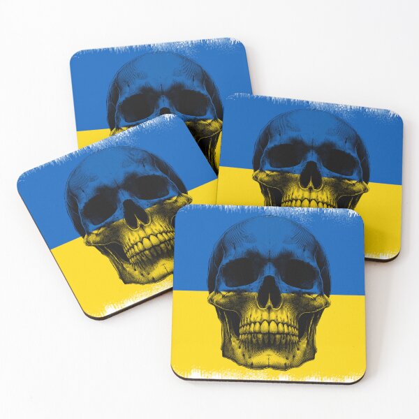 Item preview, UKRAINE SKULL FLAG NATION RAREART COUNTRY HALLOWEEN #ogirdor designed and sold by ogirdorgraphics.