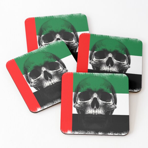 Item preview, UNITED ARAB EMIRATES SKULL FLAG NATION RAREART COUNTRY HALLOWEEN #ogirdor designed and sold by ogirdorgraphics.