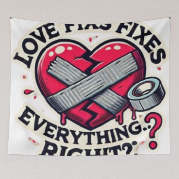 Item preview, Heart with Tape - "Love Fixes Everything" Inspirational Design designed and sold by Adellisa.