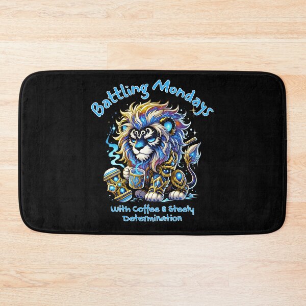 Item preview,  Lion Pride: Battling Mondays with Coffee and Steely Determination ☕⚔️ designed and sold by Ophelia's Bazaar.