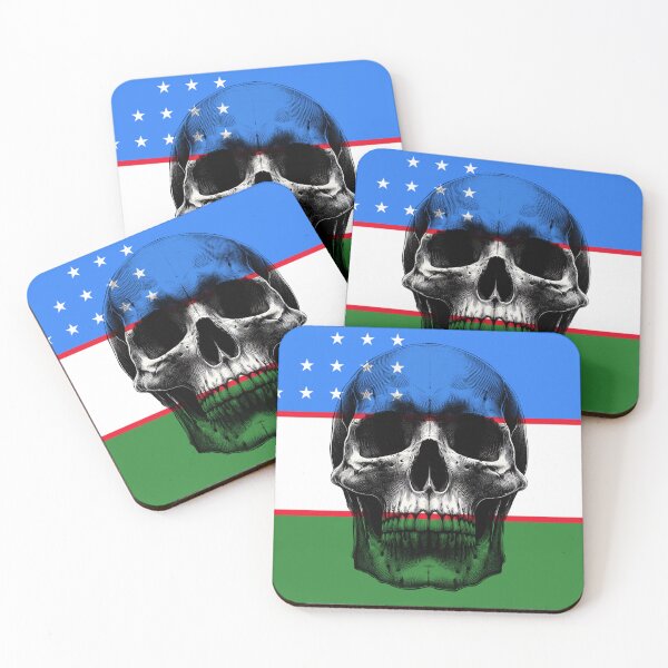 Item preview, UZBEKISTAN SKULL FLAG NATION RAREART COUNTRY HALLOWEEN #ogirdor designed and sold by ogirdorgraphics.