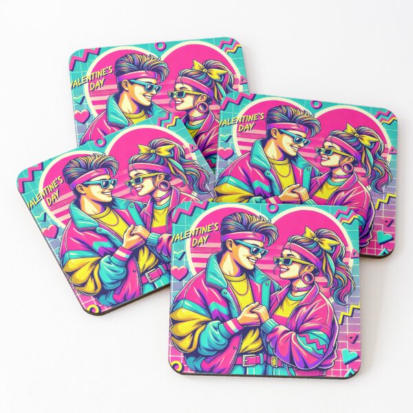 Item preview, 90s Retro Valentine’s Day Couple – Neon Love Illustration designed and sold by Hegen79.