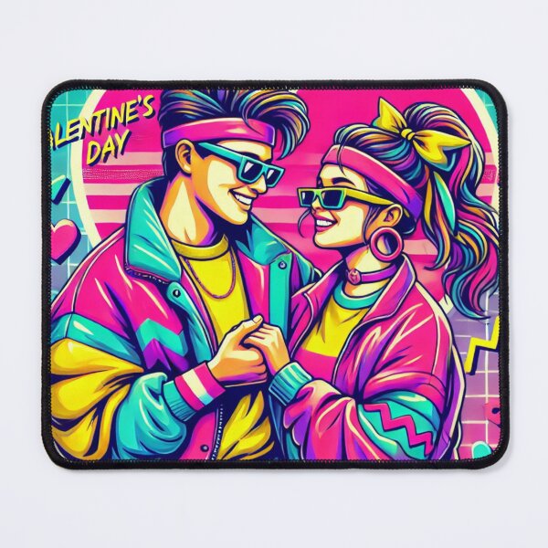 Item preview, 90s Retro Valentine’s Day Couple – Neon Love Illustration designed and sold by Hegen79.