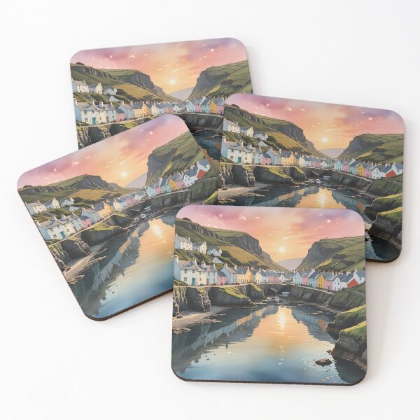 Item preview, Boscastle, Cornwall: Sunset Over a Charming Fishing Village designed and sold by LSVart.