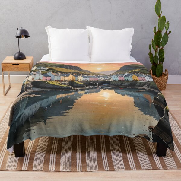 Item preview, Boscastle, Cornwall: Sunset Over a Charming Fishing Village designed and sold by LSVart.