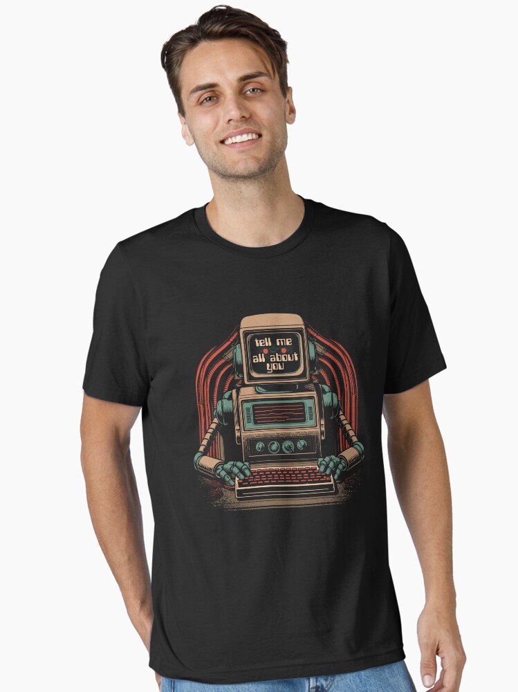 Thumbnail 1 of 7, Essential T-Shirt, Tell me all about you designed and sold by v-nerd.