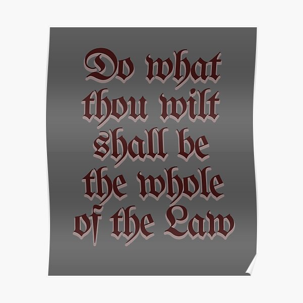 Do What Thou Wilt Crowley Thelema Occult Magick Poster