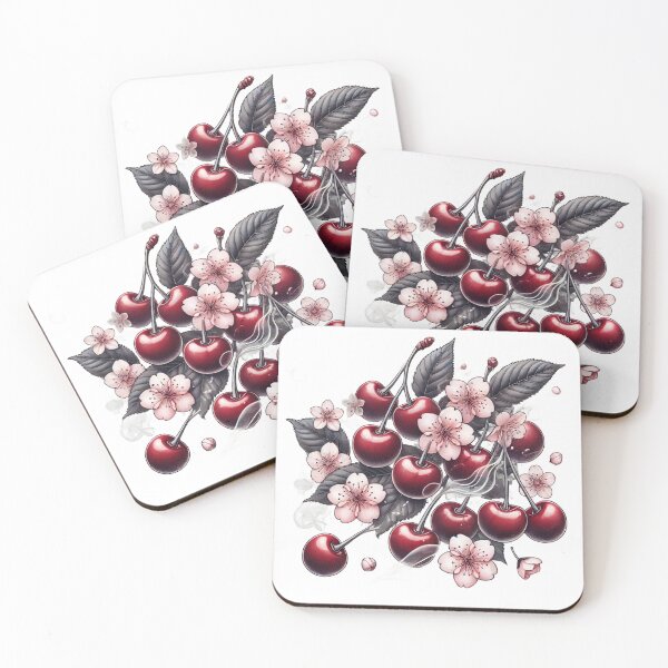 Item preview, Cherries with Blossoms designed and sold by FShadora.