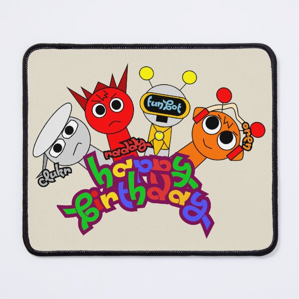 Artikelvorschau, Team Happy Birthday, Funbot, Oren, Raddy, Clukr, Pinki, Mr Sun, Wenda, Incredibox-Charaktere, Happy Birthday, Sprunkii entworfen und verkauft von wiseblacksheep.