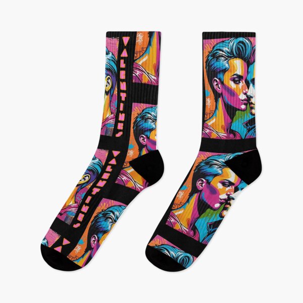 Aperçu de l'œuvre Couple lesbien masculin Saint Valentin Pop Art Arc-en-ciel Graffiti coloré Gay LGBTQ Fierté Amour Cadeau romantique créée et vendue par SteamParliament.