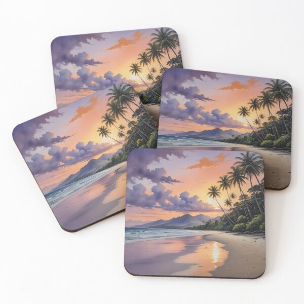 Item preview, Cape Tribulation: Sunset Over Golden Sands and Lush Rainforest designed and sold by LSVart.