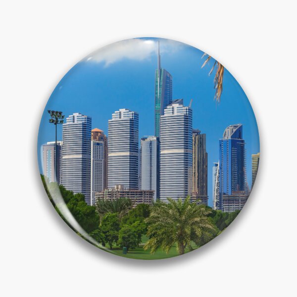 Item preview, Dubai,  UAE, Golf Course - Background Jumeirah Lake Towers designed and sold by Mano Chandra Dhas.