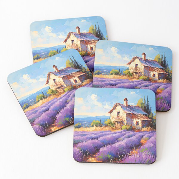 Item preview, Fields of lavender in Summer - Acrylic landscape painting designed and sold by TheArtistOf2022.
