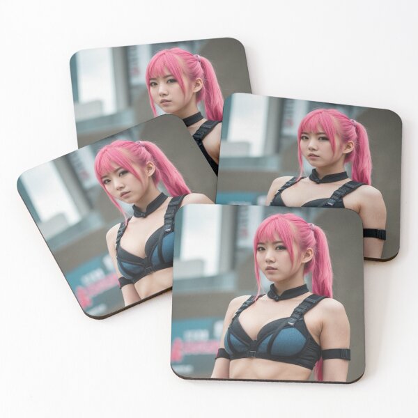 Item preview, Hermosa chica ninja cosplay guerrera cabello rosa designed and sold by chantastical.