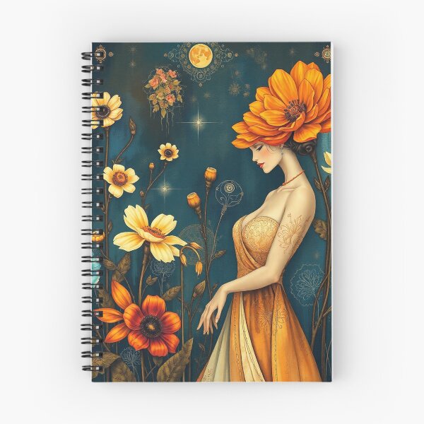 Item preview, Gustav Klimt inspired woman walking through a beautiful garden designed and sold by Vintage Designs +.