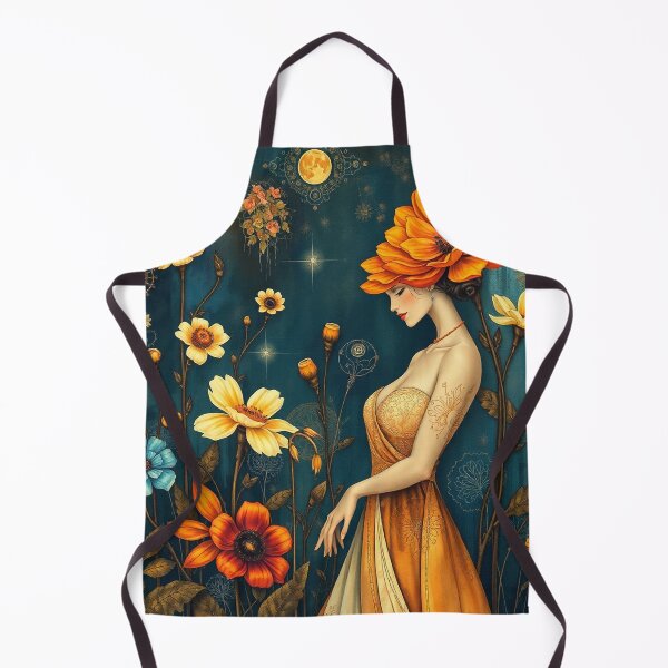 Item preview, Gustav Klimt inspired woman walking through a beautiful garden designed and sold by Vintage Designs +.
