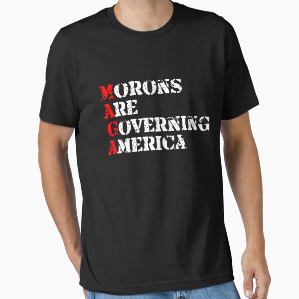 Vista previa del artículo con la obra «Los idiotas gobiernan Estados Unidos», diseñado y vendido por rktm.