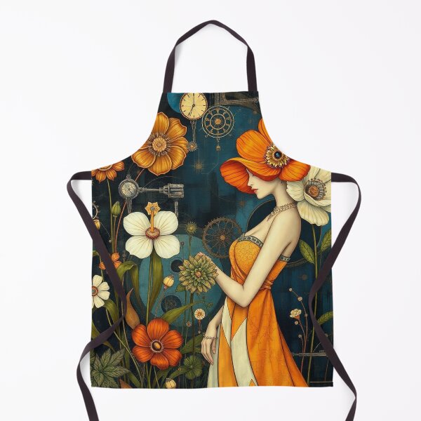 Item preview, Gustav Klimt inspired woman walking through a beautiful garden designed and sold by Vintage Designs +.