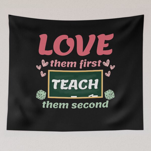 Item preview, Love Them First Teach Them Second Teacher Valentines designed and sold by RosCraft.