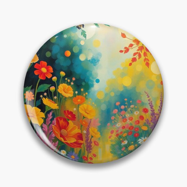 Item preview, A Beautiful Flower Garden painting inspired by Gustav Klimt designed and sold by Vintage Designs +.