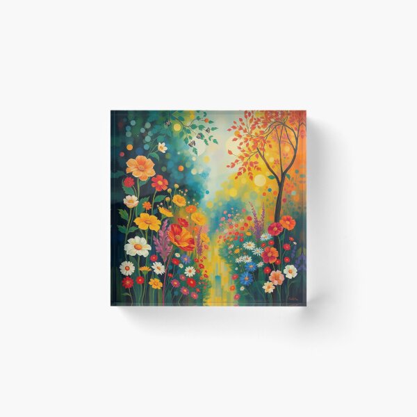 Item preview, A Beautiful Flower Garden painting inspired by Gustav Klimt designed and sold by Vintage Designs +.