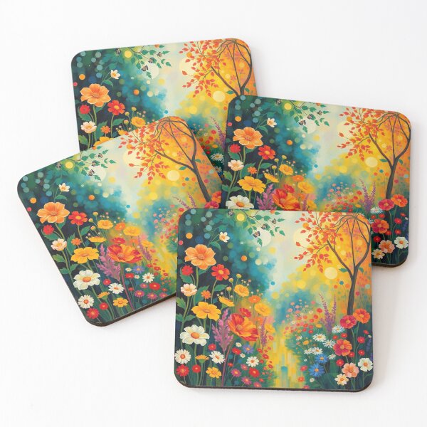 Item preview, A Beautiful Flower Garden painting inspired by Gustav Klimt designed and sold by Vintage Designs +.