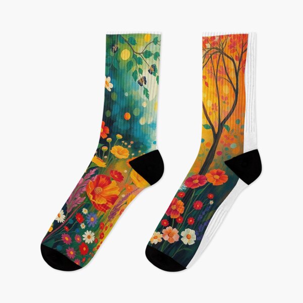 Item preview, A Beautiful Flower Garden painting inspired by Gustav Klimt designed and sold by Vintage Designs +.