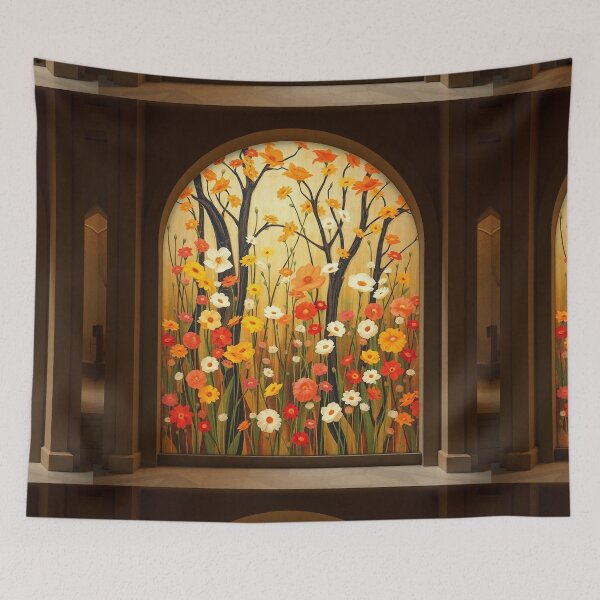 Item preview,  A Beautiful Flower Garden painting inspired by Gustav Klimt designed and sold by Vintage Designs +.