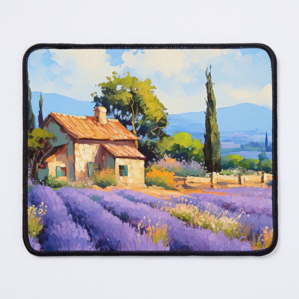 Item preview, Fields of lavender in Summer - Acrylic landscape painting designed and sold by TheArtistOf2022.