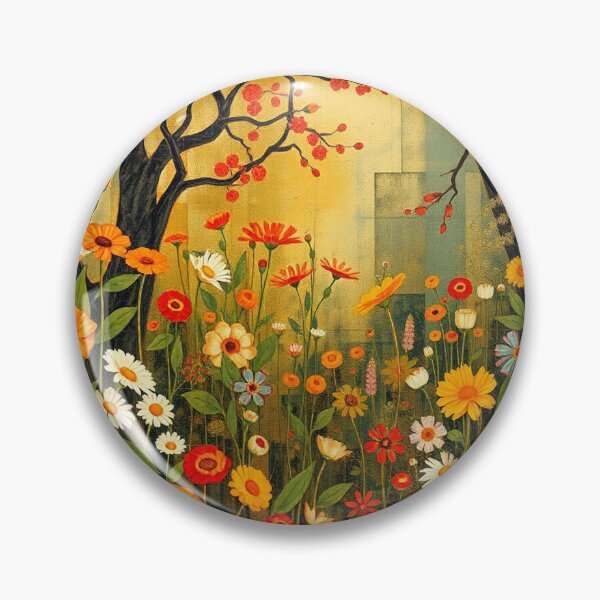 Item preview,  A Beautiful Flower Garden painting inspired by Gustav Klimt designed and sold by Vintage Designs +.