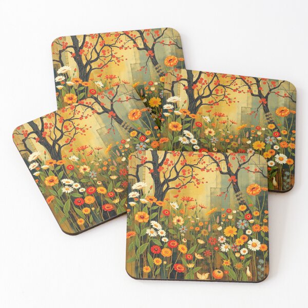 Item preview,  A Beautiful Flower Garden painting inspired by Gustav Klimt designed and sold by Vintage Designs +.