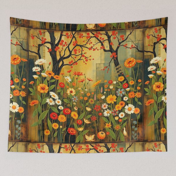 Item preview,  A Beautiful Flower Garden painting inspired by Gustav Klimt designed and sold by Vintage Designs +.