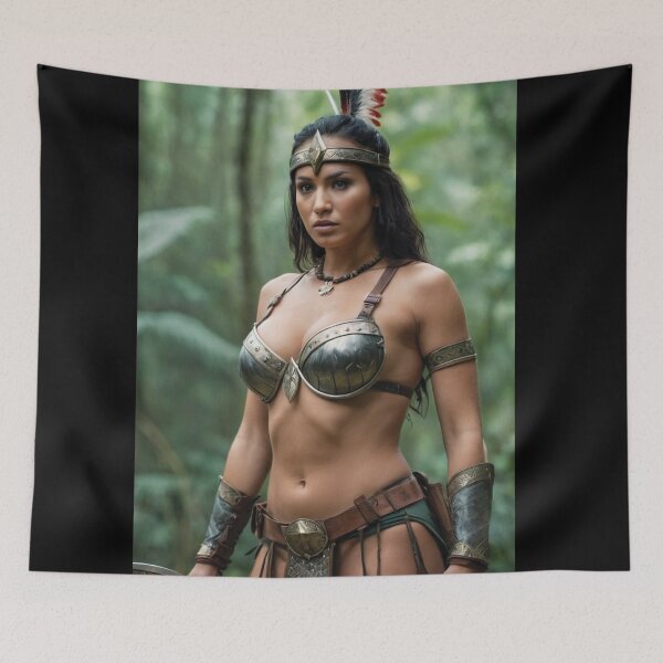 Item preview, Beautiful Amazonian Girl Warrior In Rain Forest designed and sold by chantastical.