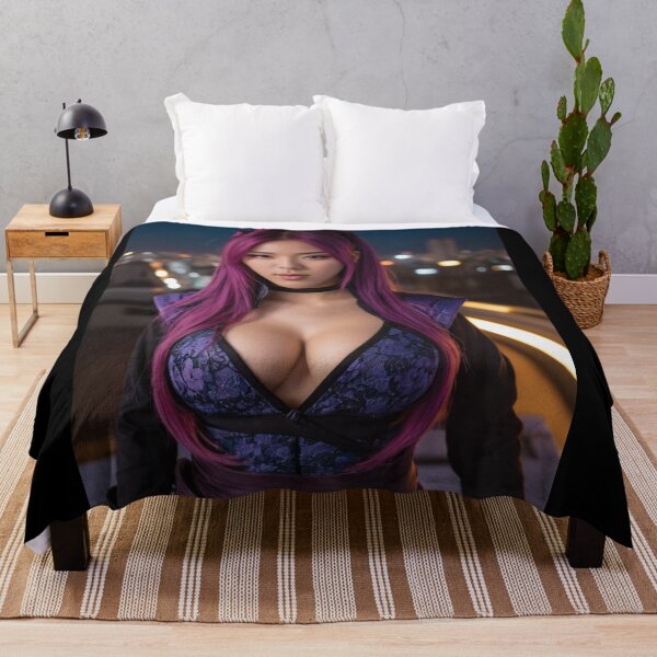 Item preview, Hermosa chica ninja cosplay guerrera cabello morado designed and sold by chantastical.