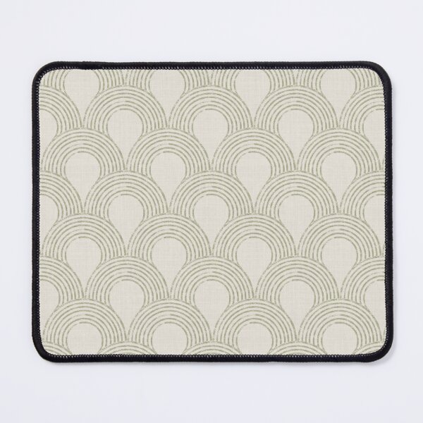Item preview, Serene harmonious Japandi style geometric scallops linen textured 1b designed and sold by Designsbyluzia.