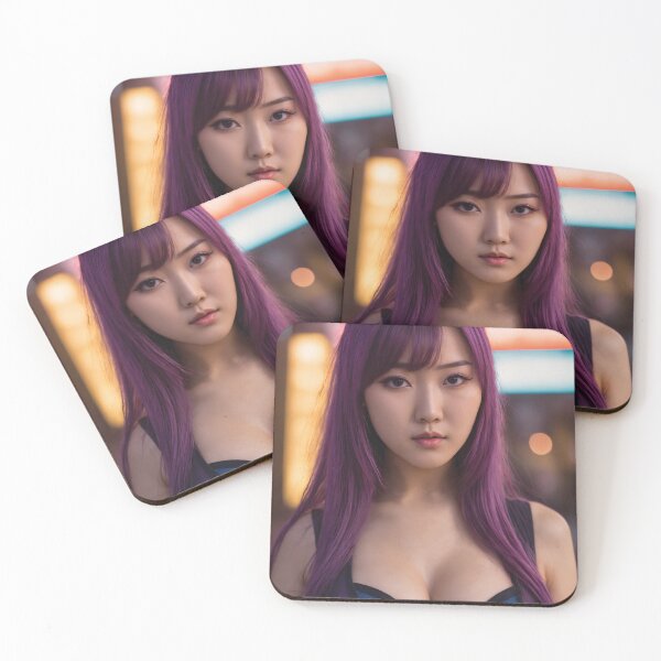 Item preview, Hermosa chica ninja cosplay guerrera cabello morado designed and sold by chantastical.