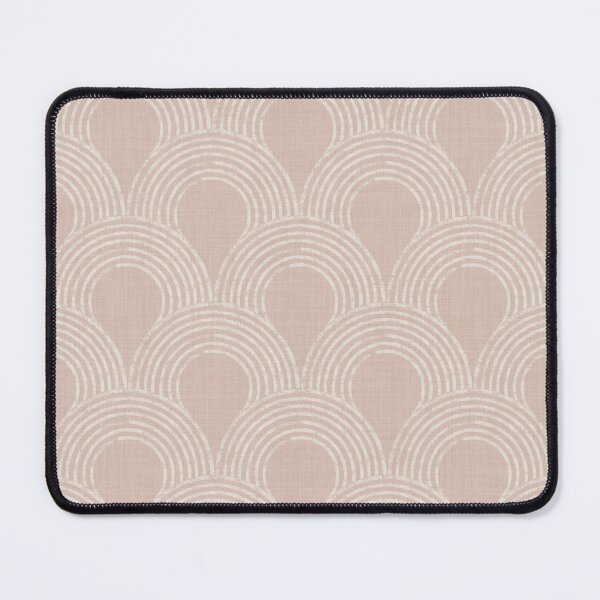 Item preview, Serene harmonious Japandi style geometric scallops linen textured 1c designed and sold by Designsbyluzia.