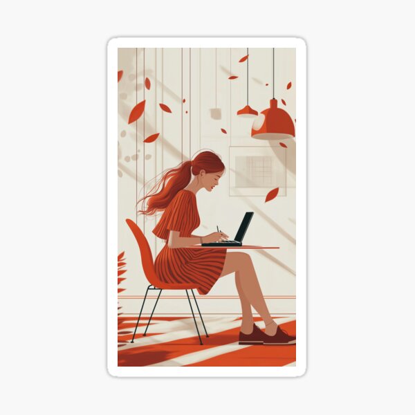 Vista previa del artículo con la obra «Chica estudiando», diseñado y vendido por mifan.