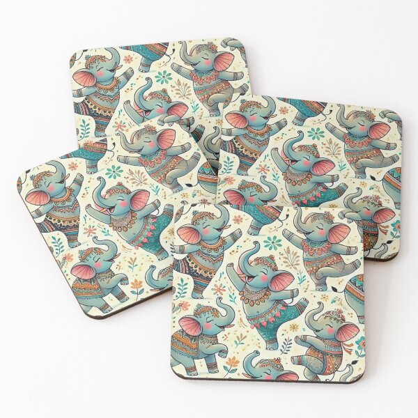 Item preview, Joyful Elephants in Motion designed and sold by GlassPenny.