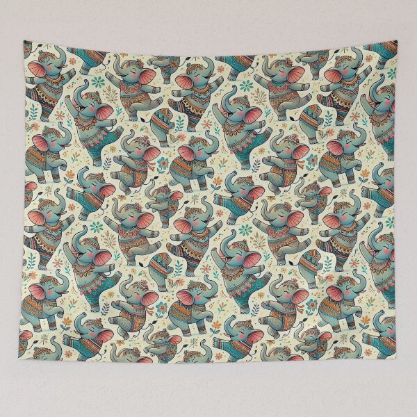 Item preview, Joyful Elephants in Motion designed and sold by GlassPenny.