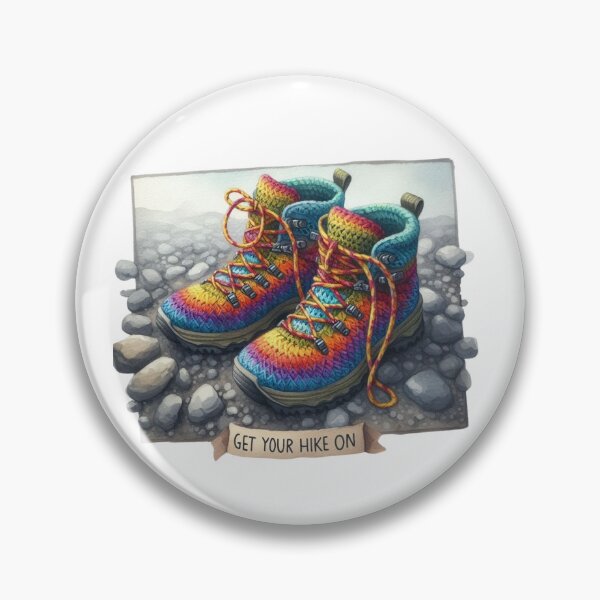Item preview, Hiking. Hiking Boots. Crochet Art. Outdoors Adventure.  designed and sold by gloriamelrose.