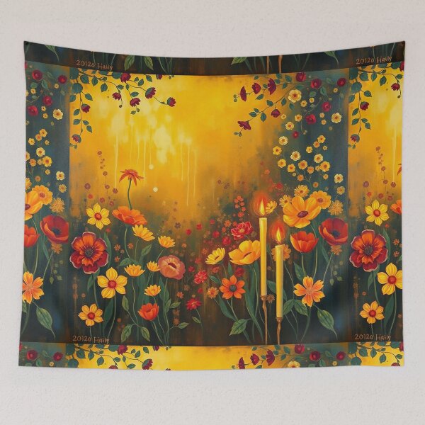 Item preview, A Beautiful Flower Garden painting inspired by Gustav Klimt designed and sold by Vintage Designs +.
