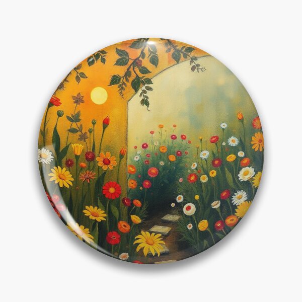 Item preview, A Beautiful Flower Garden painting inspired by Gustav Klimt designed and sold by Vintage Designs +.