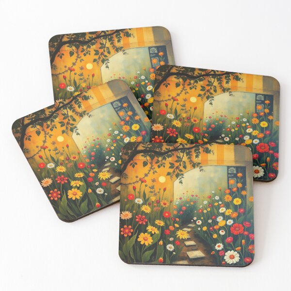 Item preview, A Beautiful Flower Garden painting inspired by Gustav Klimt designed and sold by Vintage Designs +.